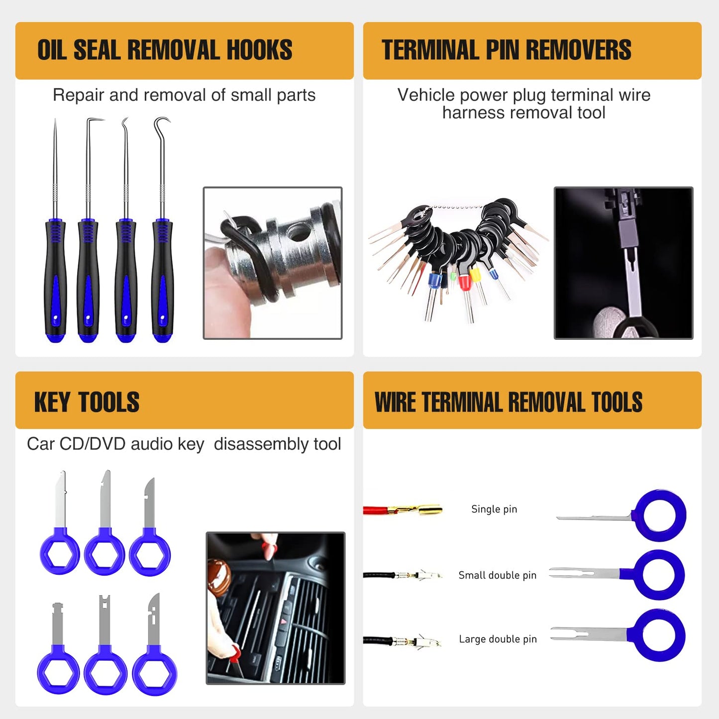 GOOACC 240PCS Bumper Retainer Clips Car Plastic Rivets Fasteners Push Retainer Kit 12 Popular Sizes Auto Push Pin Rivets Set -Door Trim Panel Fender Clips for GM Ford Toyota Honda Chrysler