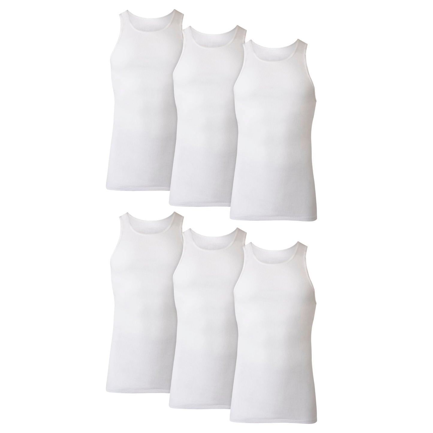 Hanes Men's Tank Undershirt Pack, Cotton Tank Undershirt, Moisture-Wicking, Breathable, White or Grey/Black, Multi-Pack
