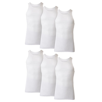 Hanes Men's Tank Undershirt Pack, Cotton Tank Undershirt, Moisture-Wicking, Breathable, White or Grey/Black, Multi-Pack