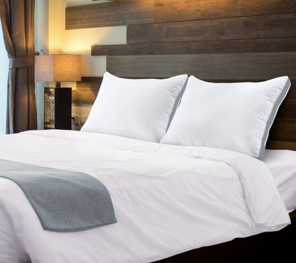 Utopia Bedding Gusset Bed Pillow, Hotel Pillows Queen Size Set of 2, White | Cotton Blended Down alternative pillows for sleeping, soft fluffy cooling comfort for Back, side & stomach sleepers, 2 pack