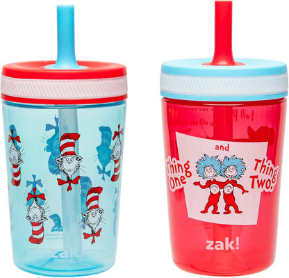 Zak Designs Sesame Street Kelso Toddler Tumblers For Travel or At Home, 15oz 2-Pack Durable Plastic Sippy Cups With Leak-Proof Design is Perfect For Kids (Elmo and Cookie Monster)