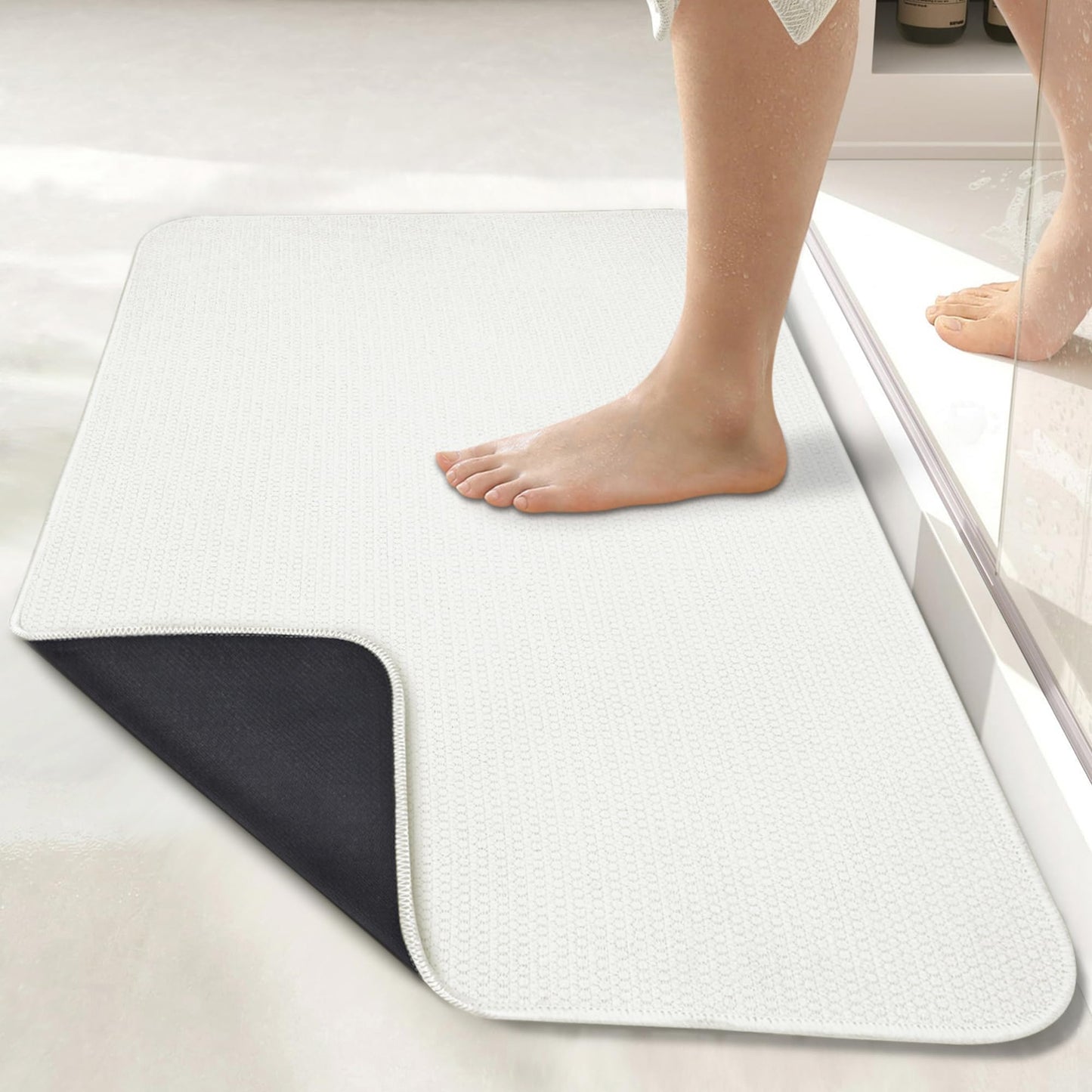 Bosap Bath Mat,Ultra Thin Bathroom Runner Rugs,Large Bath Mats for Bathroom,Quick Dry,Non-Slip,Machine Washable,Low Pile,Bath Rug,Shower Outside,Sink,Home Decor Accessories.Purple,3'x5'(36x60inch)