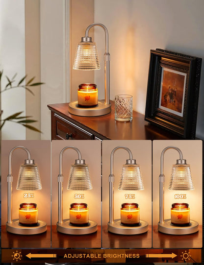 Candle Warmer Lamp with Timer Home Decor Birthday Gifts for Women | Dimmable Candle Warmer for Jar Candles, Height Adjustable Wax Melts Warmer,Room Decor House Warming Gifts New