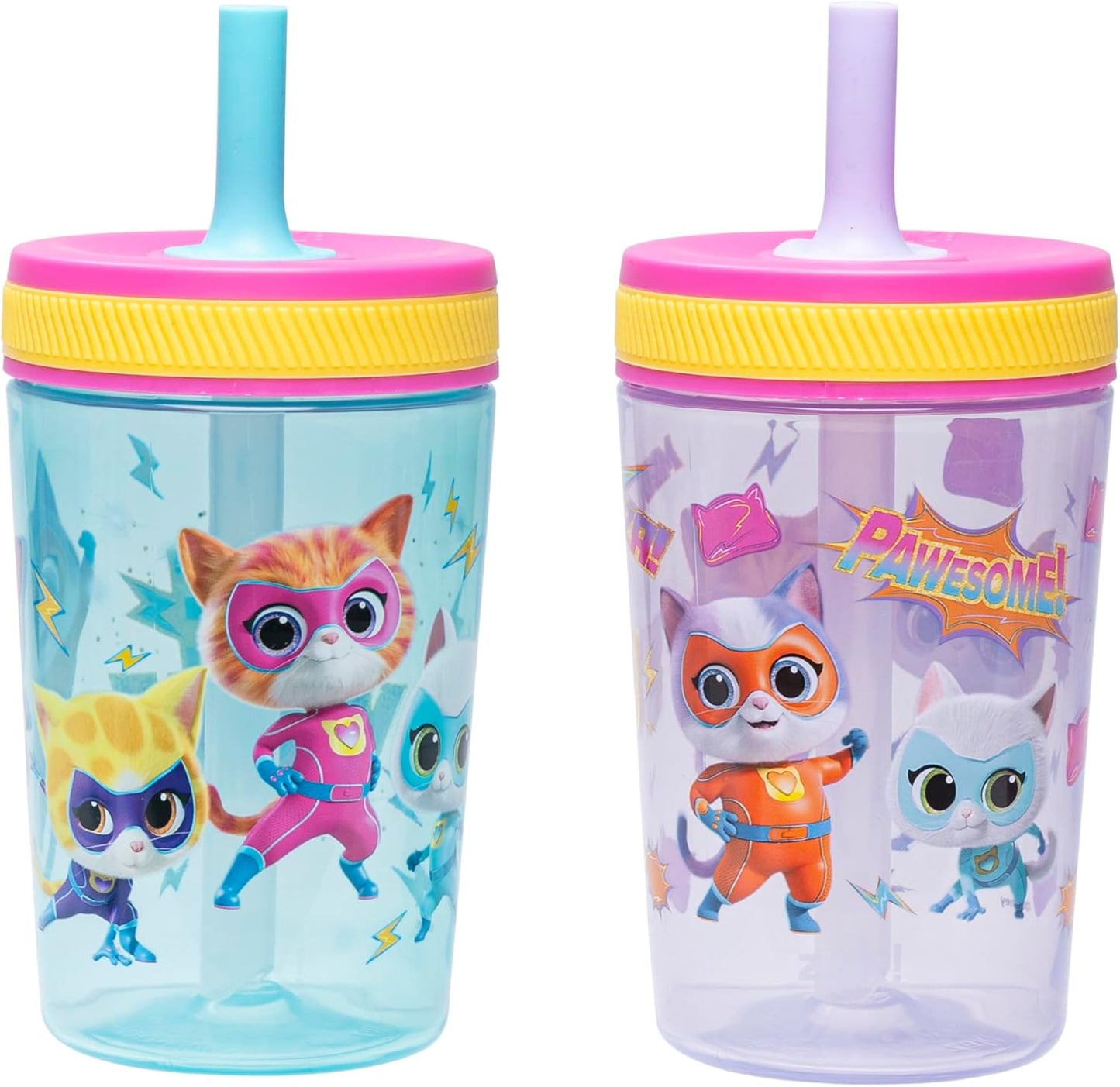 Zak Designs Sesame Street Kelso Toddler Tumblers For Travel or At Home, 15oz 2-Pack Durable Plastic Sippy Cups With Leak-Proof Design is Perfect For Kids (Elmo and Cookie Monster)