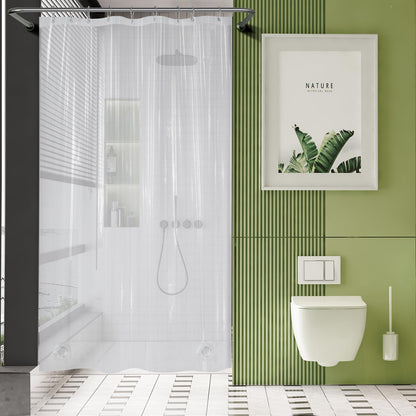 AmazerBath Plastic Shower Curtain Clear Premium PEVA, Clear Shower Curtain Heavy Duty 8G, Weighted Shower Curtains for Bathroom Accessories with 3 Big Stones and 12 Rustproof Grommets, 72x72 Inches