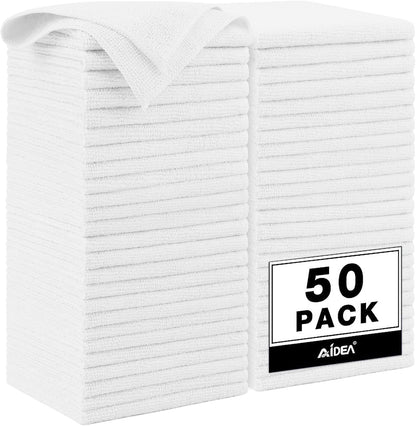 AIDEA Microfiber Cleaning Cloth-50PK, Microfiber Towels for Cars, 12×12" | Premium Wash Cloths, Dusting Cloth Cleaning Rags, Absorbent Towels for SUVs, House, Kitchen, Window, Cleaning Supplies