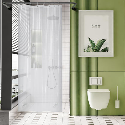 AmazerBath Plastic Shower Curtain Clear Premium PEVA, Clear Shower Curtain Heavy Duty 8G, Weighted Shower Curtains for Bathroom Accessories with 3 Big Stones and 12 Rustproof Grommets, 72x72 Inches