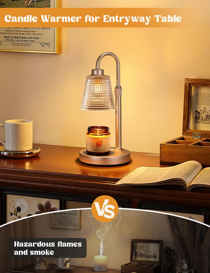 Candle Warmer Lamp with Timer Home Decor Birthday Gifts for Women | Dimmable Candle Warmer for Jar Candles, Height Adjustable Wax Melts Warmer,Room Decor House Warming Gifts New
