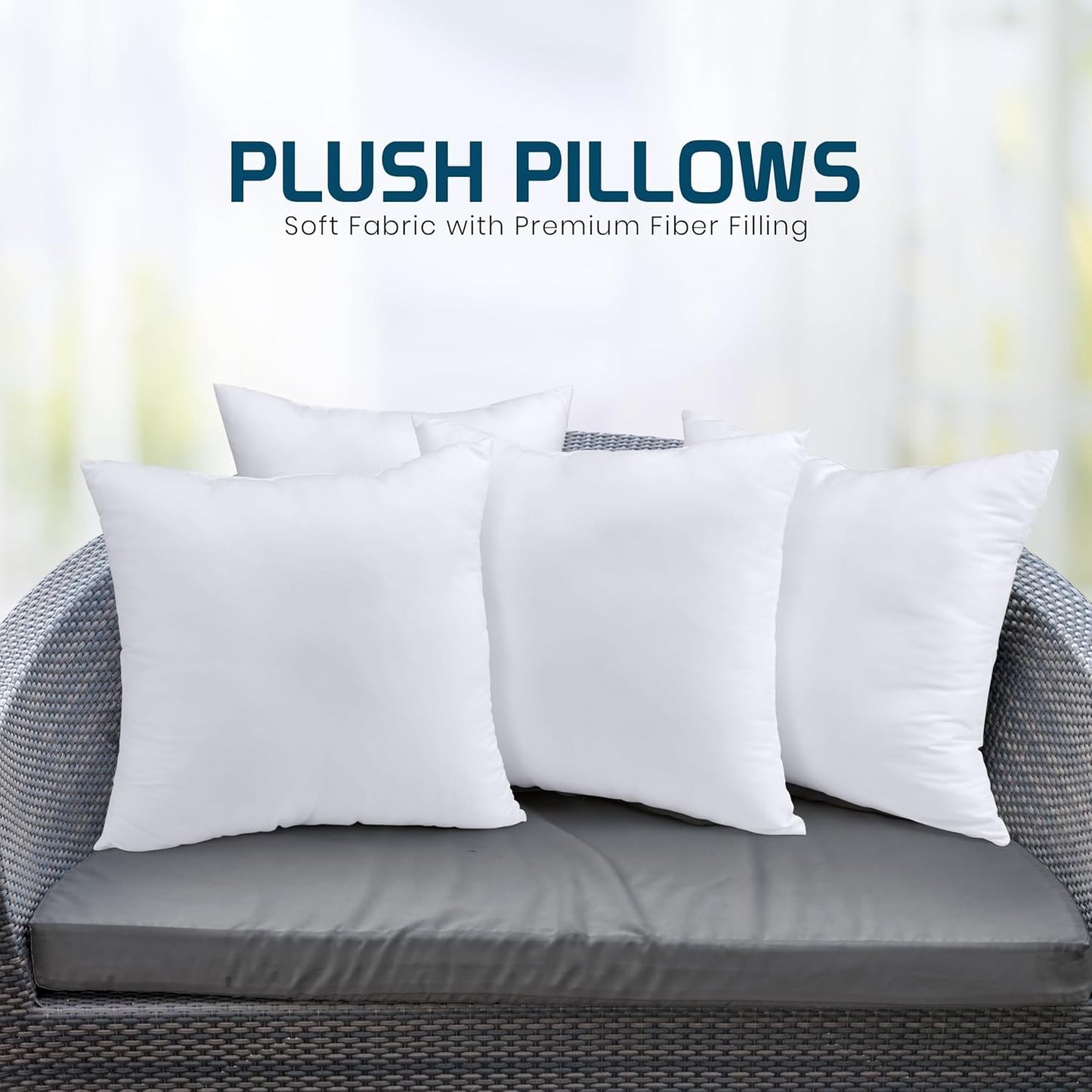 Utopia Bedding Throw Pillows, Decorative 18x18 Pillow Inserts, Set of 4 | Down alternative pillow insert with plush fluffy fill for beds sofas couches and chairs. Suitable for indoor outdoor use.
