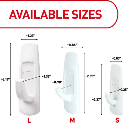 Command Large Utility Hooks, 7-Hooks, 12-Strips, Organize Damage-Free | Damage-Free Hanging Wall Hooks with Adhesive Strips, No Tools Adhesive Hooks for Hanging Decor, Holds up to 5 lb