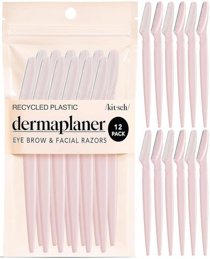 Kitsch Dermaplane Razor for Women Face – Terracotta, 12 pcs | Face Razors for Women & Men, Eyebrow Razor & Face Shaver – Exfoliating Facial Razor & Dermaplaner as Tool for Smoother Skin