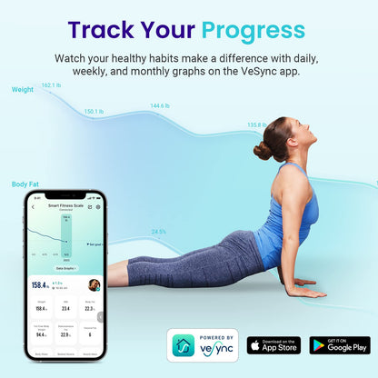 Etekcity Smart Scale for Body Weight, Body Fat and BMI, FSA Eligible | HSA Eligible, Bathroom Scale with Muscle Mass, Accurate Bluetooth App Sync, LED Display and Tempered Glass