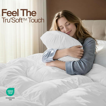 Utopia Bedding Queen Comforter 2 Pack, Duvet Insert, White, 88 x 88 Inches | Soft and Fluffy Down Alternative Bed Comforter, All Season, Breathable, Corner Tabs, Box Stitched, Durable, Machine Washable