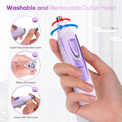 Ear and Nose Hair Trimmer Clipper - 2026 Professional Painless Eyebrow & Facial Hair Trimmer for Men Women,Battery-Operated Trimmer with IPX7 Waterproof,Dual Edge Blades for Easy Cleansing Black