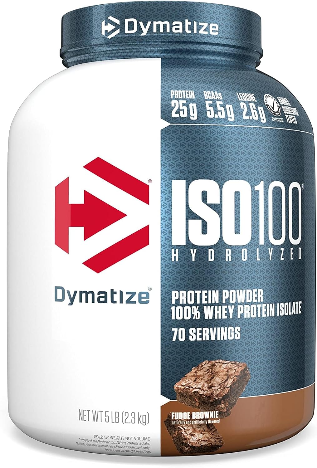 Dymatize ISO100 Protein Powder, 100% Whey Isolate, Cookies & Cream | 25g Protein, Hydrolyzed, Fast-Absorbing, Supports Muscle Health, 5.5g BCAAs, Gluten-Free, 20 Servings, 1.3 lb