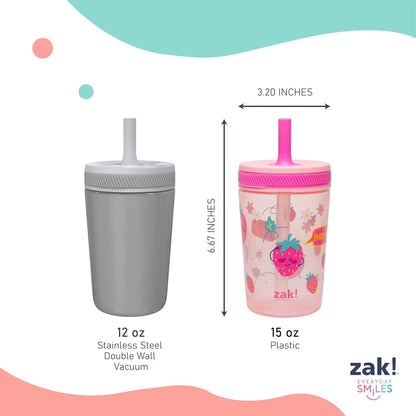 Zak Designs Sesame Street Kelso Toddler Tumblers For Travel or At Home, 15oz 2-Pack Durable Plastic Sippy Cups With Leak-Proof Design is Perfect For Kids (Elmo and Cookie Monster)