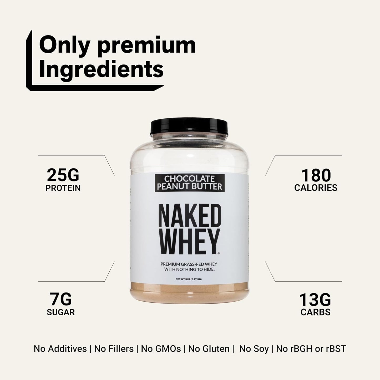 NAKED Whey 1Lb - Only 1 Ingredient, Grass Fed Whey Protein Powder, NSF Certified, Undenatured, No Gmos, No Soy, Gluten Free, Stimulate Growth, Enhance Recovery - 15 Servings