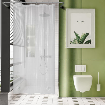 AmazerBath Plastic Shower Curtain Clear Premium PEVA, Clear Shower Curtain Heavy Duty 8G, Weighted Shower Curtains for Bathroom Accessories with 3 Big Stones and 12 Rustproof Grommets, 72x72 Inches