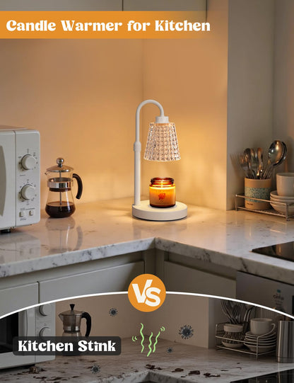 Candle Warmer Lamp with Timer Home Decor Birthday Gifts for Women | Dimmable Candle Warmer for Jar Candles, Height Adjustable Wax Melts Warmer,Room Decor House Warming Gifts New
