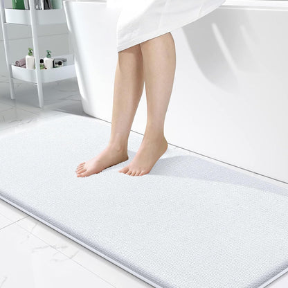 OLANLY Thick Memory Foam Bathroom Rugs 30x20, Soft Absorbent Bath Mat, Teal | Quick Dry Bath Rugs, Non-Slip Carpet, Machine Washable Mats for Bathroom Floor, Tub and Shower, Home Decor Accessories