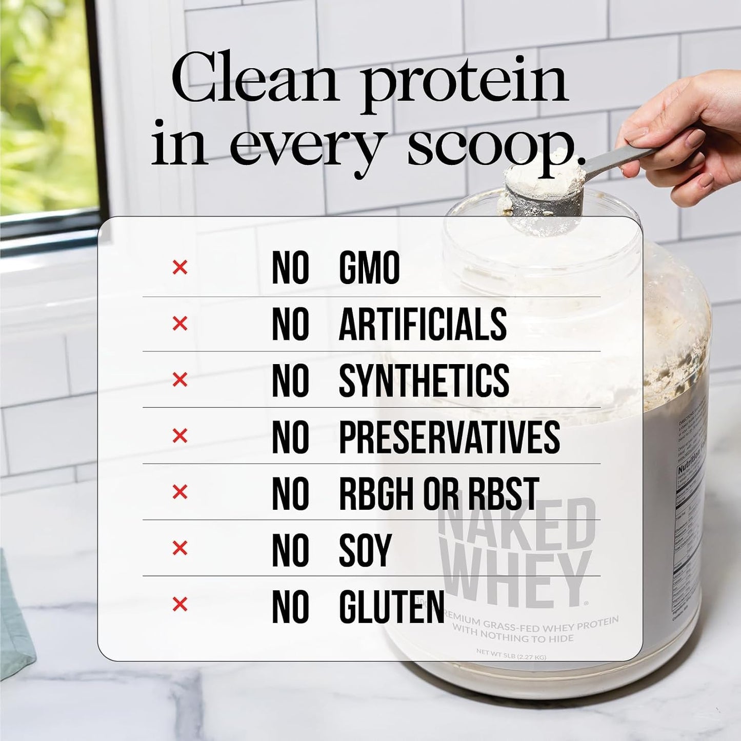 NAKED Whey 1Lb - Only 1 Ingredient, Grass Fed Whey Protein Powder, NSF Certified, Undenatured, No Gmos, No Soy, Gluten Free, Stimulate Growth, Enhance Recovery - 15 Servings