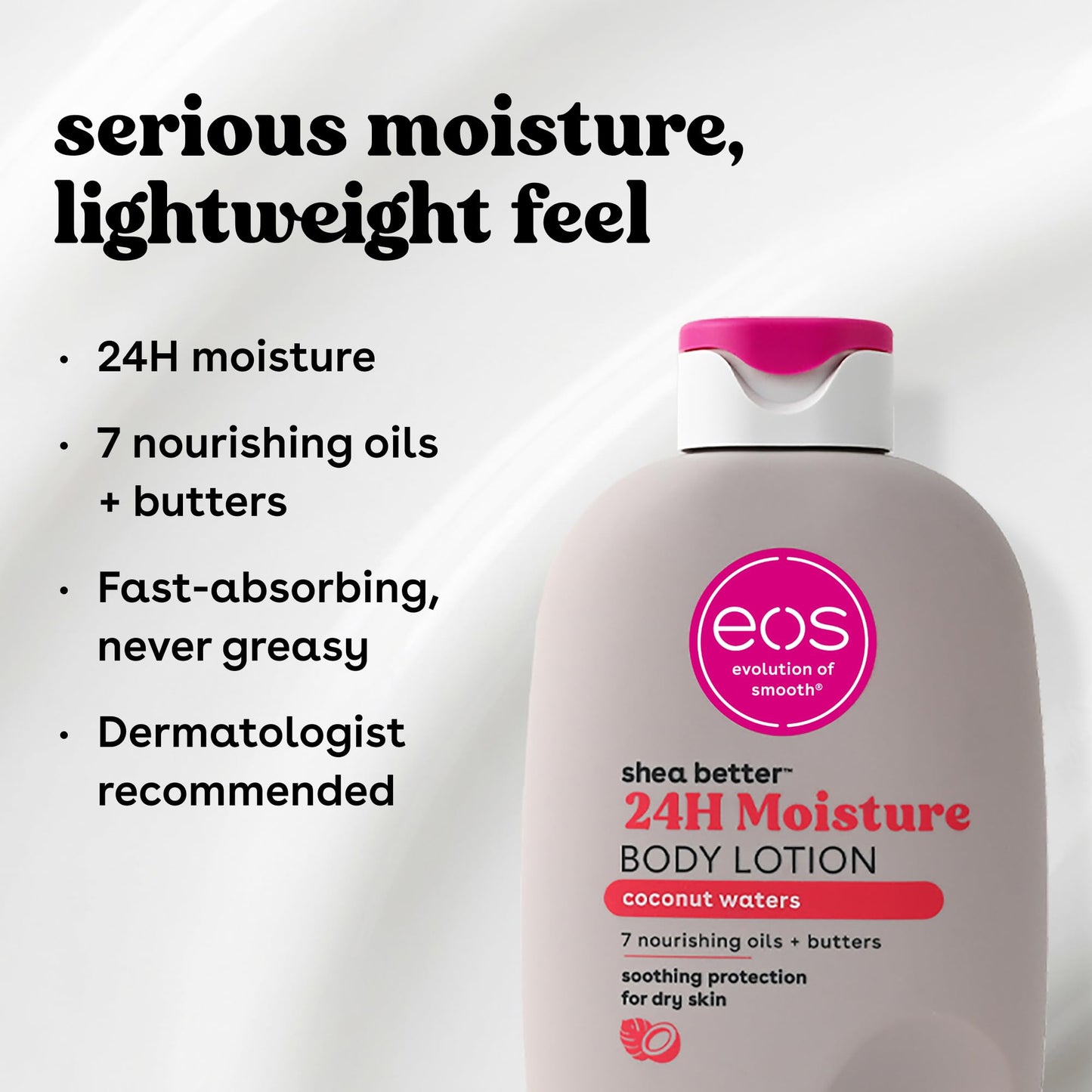 eos Shea Better Body Lotion- Vanilla Cashmere, 24-Hour Moisture, 16 fl oz