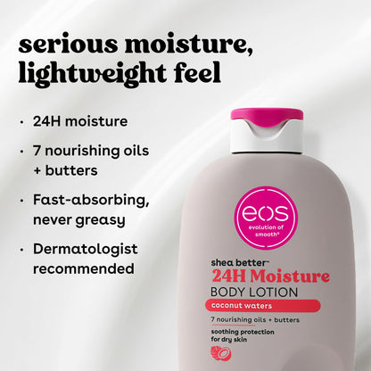 eos Shea Better Body Lotion- Vanilla Cashmere, 24-Hour Moisture, 16 fl oz