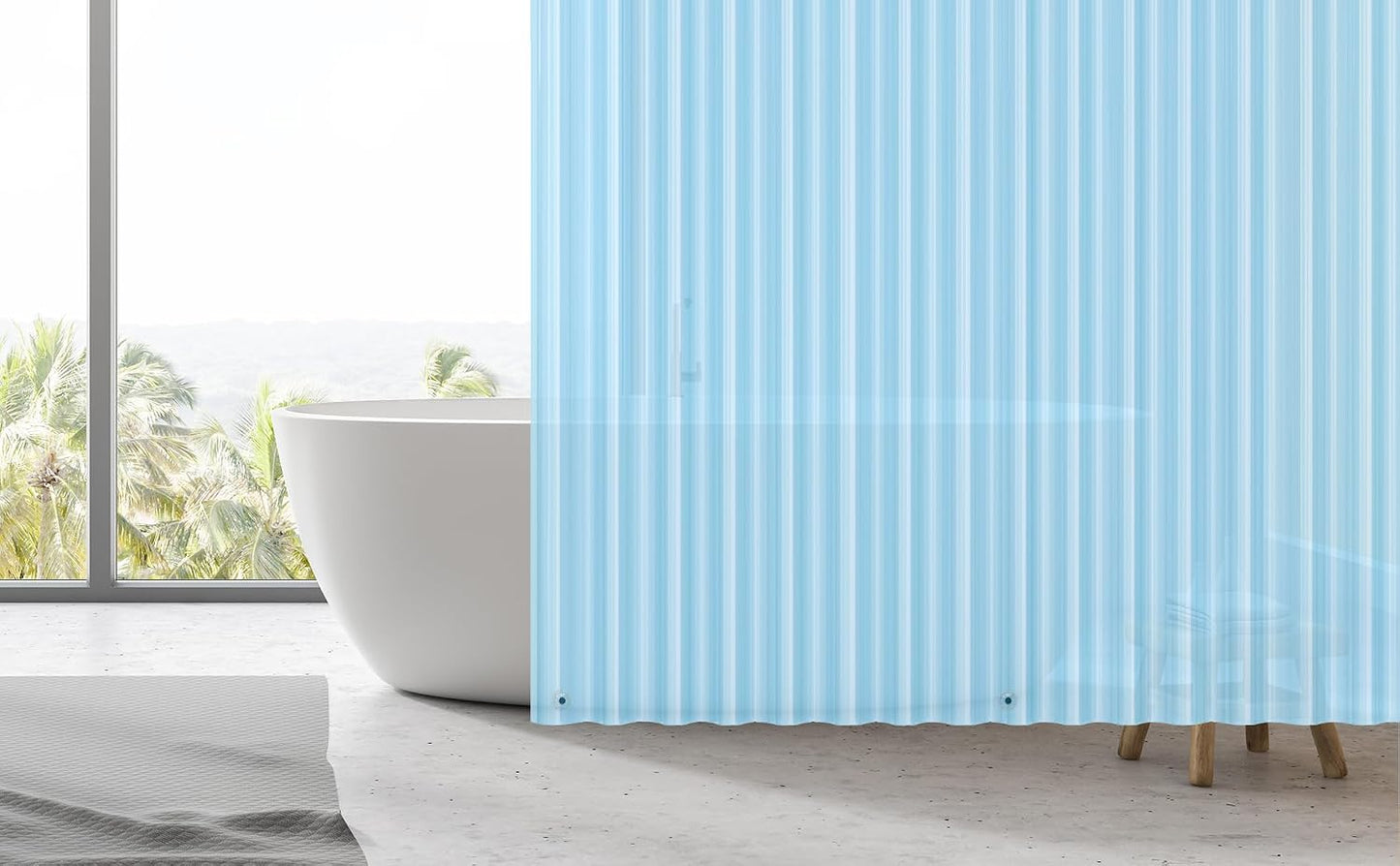 EHZNZIE White Shower Curtain Liner 72x72, PEVA Waterproof Bath Curtain, No Chemical Smell, 3 Weighted Magnets, Durable with Rustproof Metal Grommets