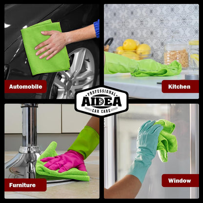AIDEA Microfiber Cleaning Cloth-50PK, Microfiber Towels for Cars, 12×12" | Premium Wash Cloths, Dusting Cloth Cleaning Rags, Absorbent Towels for SUVs, House, Kitchen, Window, Cleaning Supplies