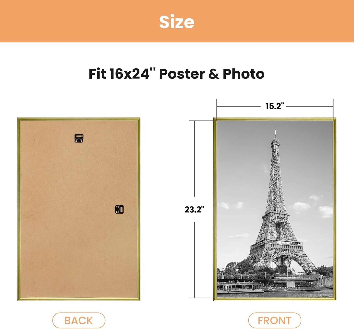upsimples 12x16 Poster Frame, Easy Slide-In Assembly, Black, 3 Pack | Gallery Wall 12 x 16 Picture Frames Set for Family, Wedding, Christmas, Easy to Change Photos