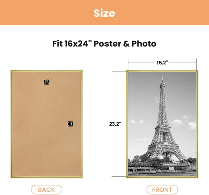 upsimples 12x16 Poster Frame, Easy Slide-In Assembly, Black, 3 Pack | Gallery Wall 12 x 16 Picture Frames Set for Family, Wedding, Christmas, Easy to Change Photos