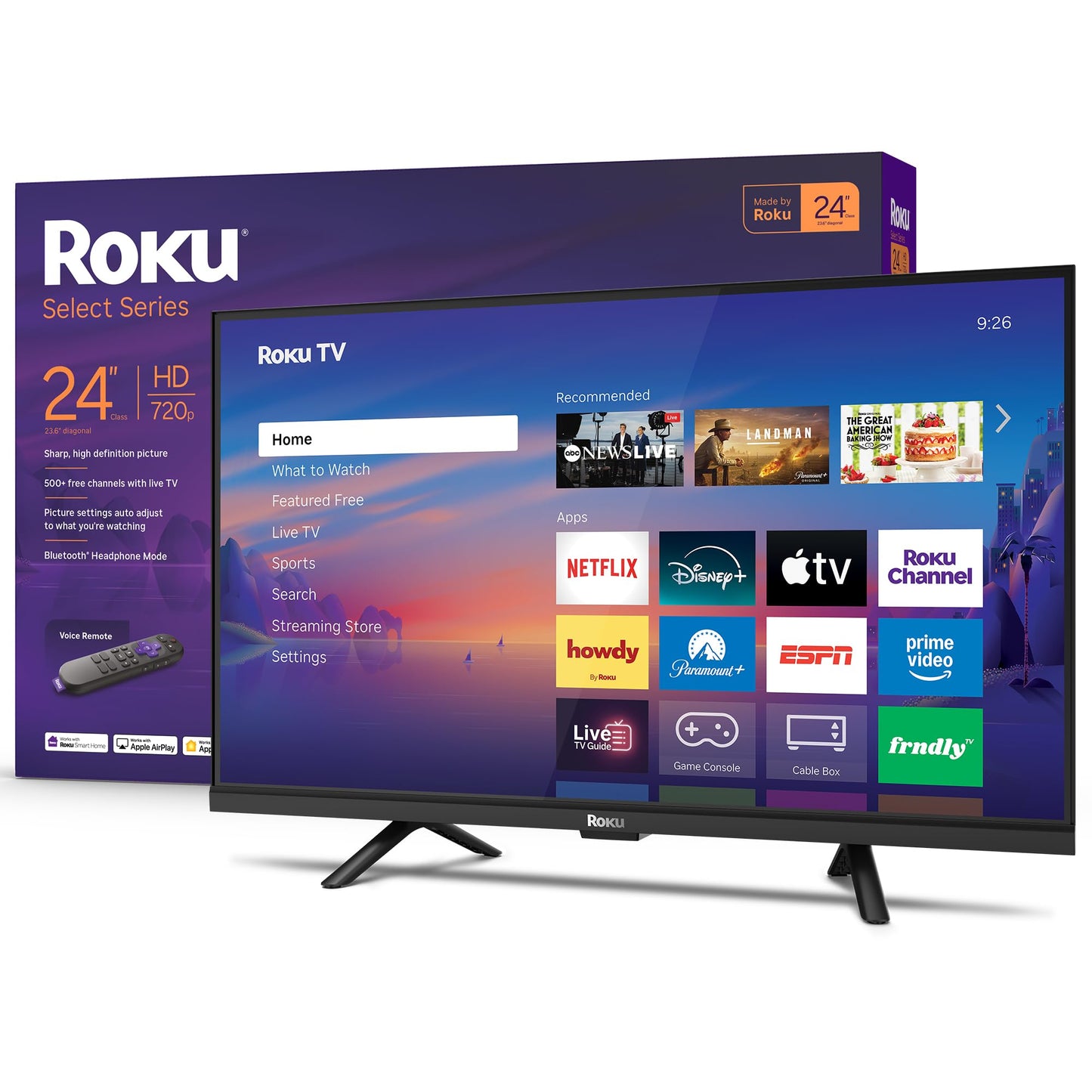 Roku 40-Inch Smart TV 2026 - Select Series, 1080p Full HD TV - RokuTV | Flat Screen LED Television with Voice Remote, Wi-Fi & Bluetooth Headphone Mode - Streaming Live Local News Sports & Movies