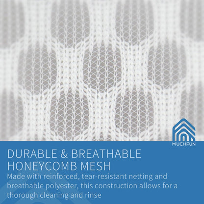 Muchfun 3Pcs Durable Honeycomb Mesh Laundry Bags for Delicates 12x16 Inches | (3 Medium)