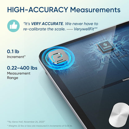 Etekcity Smart Scale for Body Weight, Body Fat and BMI, FSA Eligible | HSA Eligible, Bathroom Scale with Muscle Mass, Accurate Bluetooth App Sync, LED Display and Tempered Glass