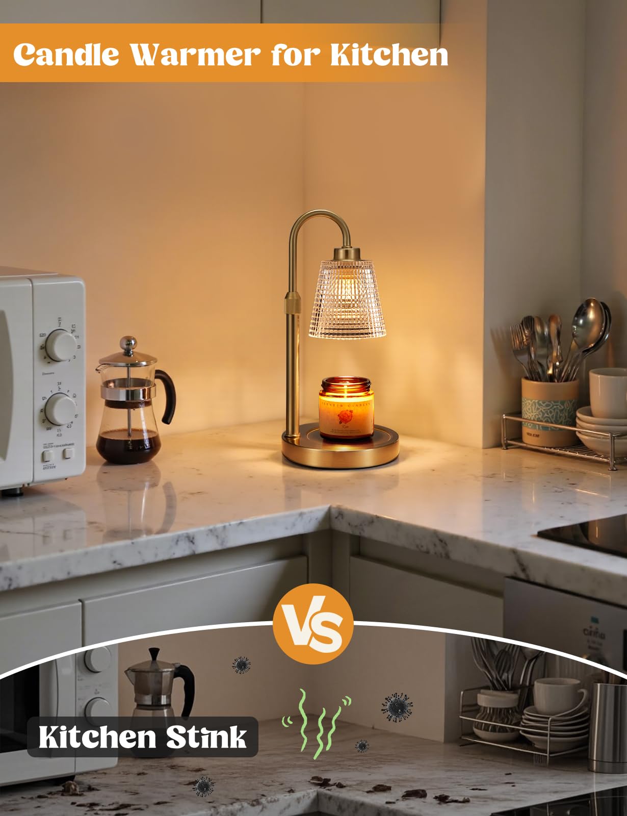 Candle Warmer Lamp with Timer Home Decor Birthday Gifts for Women | Dimmable Candle Warmer for Jar Candles, Height Adjustable Wax Melts Warmer,Room Decor House Warming Gifts New