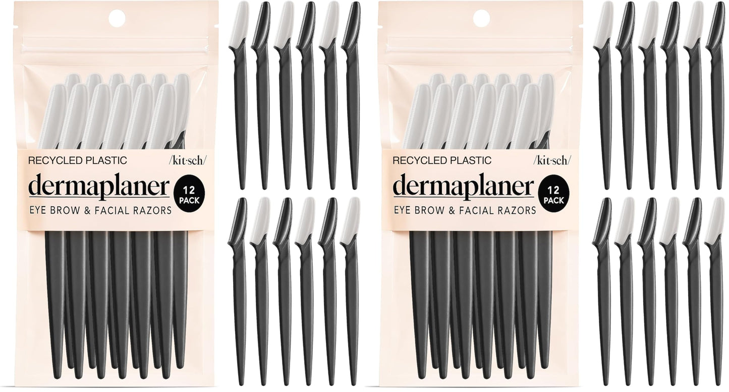 Kitsch Dermaplane Razor for Women Face – Terracotta, 12 pcs | Face Razors for Women & Men, Eyebrow Razor & Face Shaver – Exfoliating Facial Razor & Dermaplaner as Tool for Smoother Skin