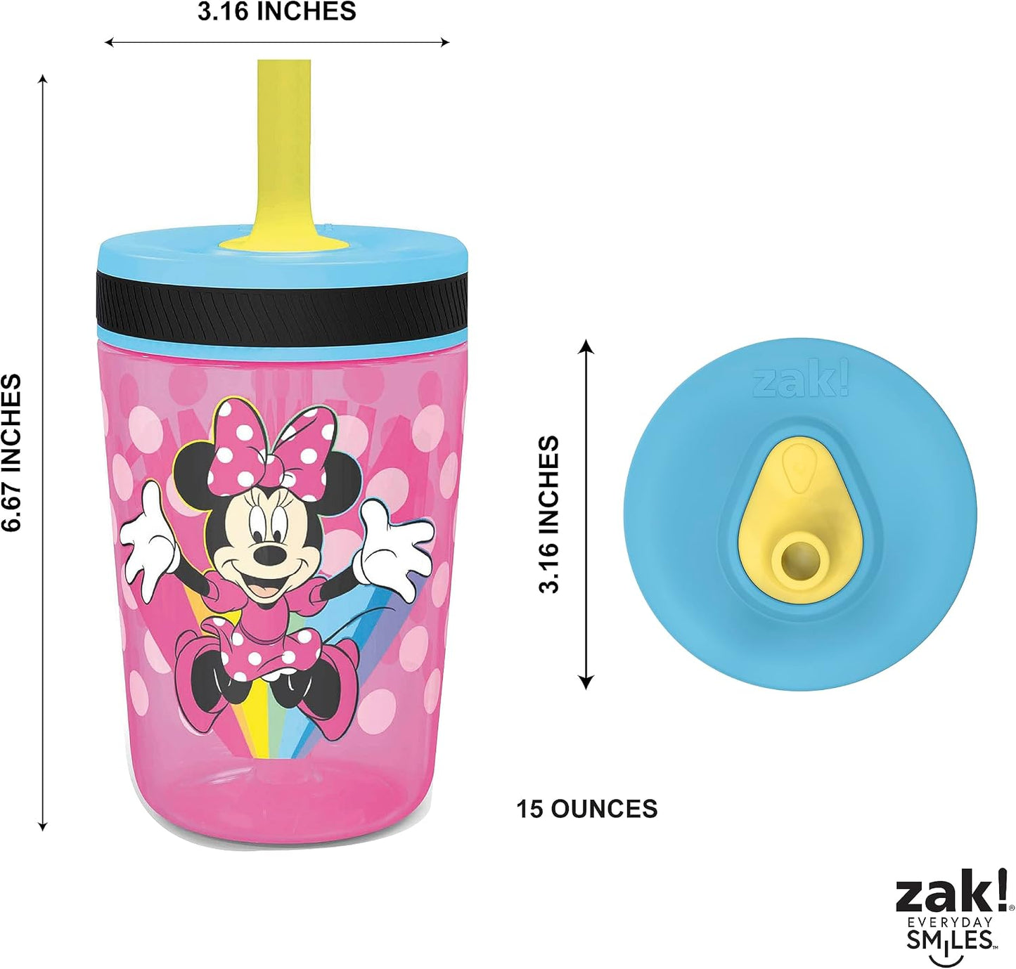 Zak Designs Sesame Street Kelso Toddler Tumblers For Travel or At Home, 15oz 2-Pack Durable Plastic Sippy Cups With Leak-Proof Design is Perfect For Kids (Elmo and Cookie Monster)