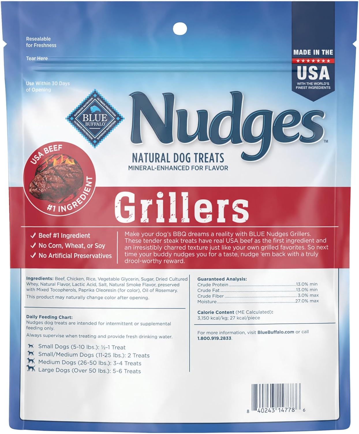 Blue Buffalo Nudges Homestyle Chicken Dog Treats, 16 oz | Real Chicken First, with Peas & Carrots, Made in the USA, No Corn, Wheat, or Soy