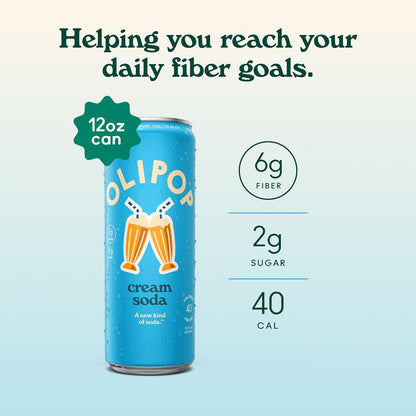 OLIPOP 6g Fiber Prebiotic Soda, Classic Grape, 12 fl oz, 12Pack Skinny | Shelf Stable Prebiotic Soda (Skinny), 6g Fiber, 5g Sugar, Digestive Health Support, Prebiotics & Botanicals, Gluten Free