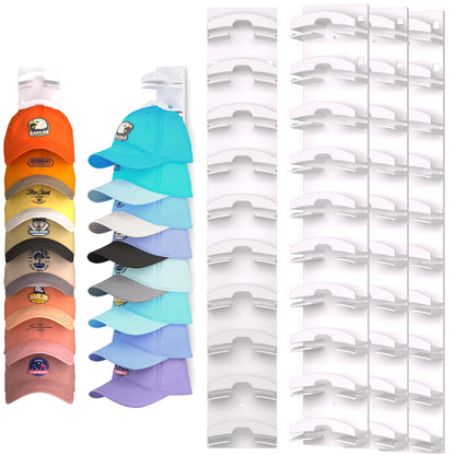 Hat Organizer for Baseball Caps 2Pack, Hat Rack for Wall with Strong Adhesive Hold up to 20 Hats, Hat Hanger Holder Display for Door Closet, Cap Organizer Storage Multilayer Two Mounting Option(Black)