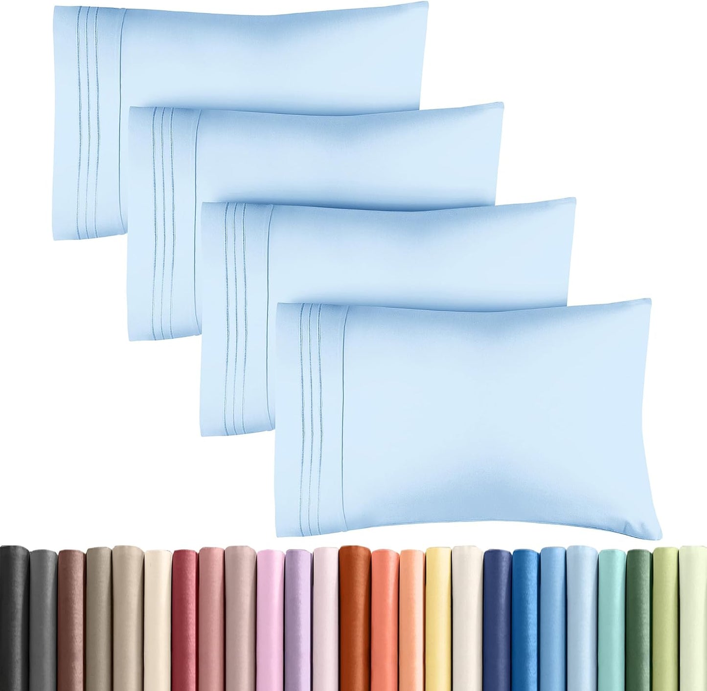 King Pillow Cases Set of 2 - Ultra Soft Cozy Pillowcase Covers - White | Hotel Quality, Comfortable Bedding for Women, Men, Kids & Teens, Machine Washable Pillow Protectors, 2 Piece Set, King Size
