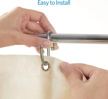 EHZNZIE White Shower Curtain Liner 72x72, PEVA Waterproof Bath Curtain, No Chemical Smell, 3 Weighted Magnets, Durable with Rustproof Metal Grommets