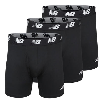 New Balance Men's Performance Boxer Briefs with Fly, Breathable Stretch Underwear, Moisture Wicking, Soft Waistband (3 Pack)