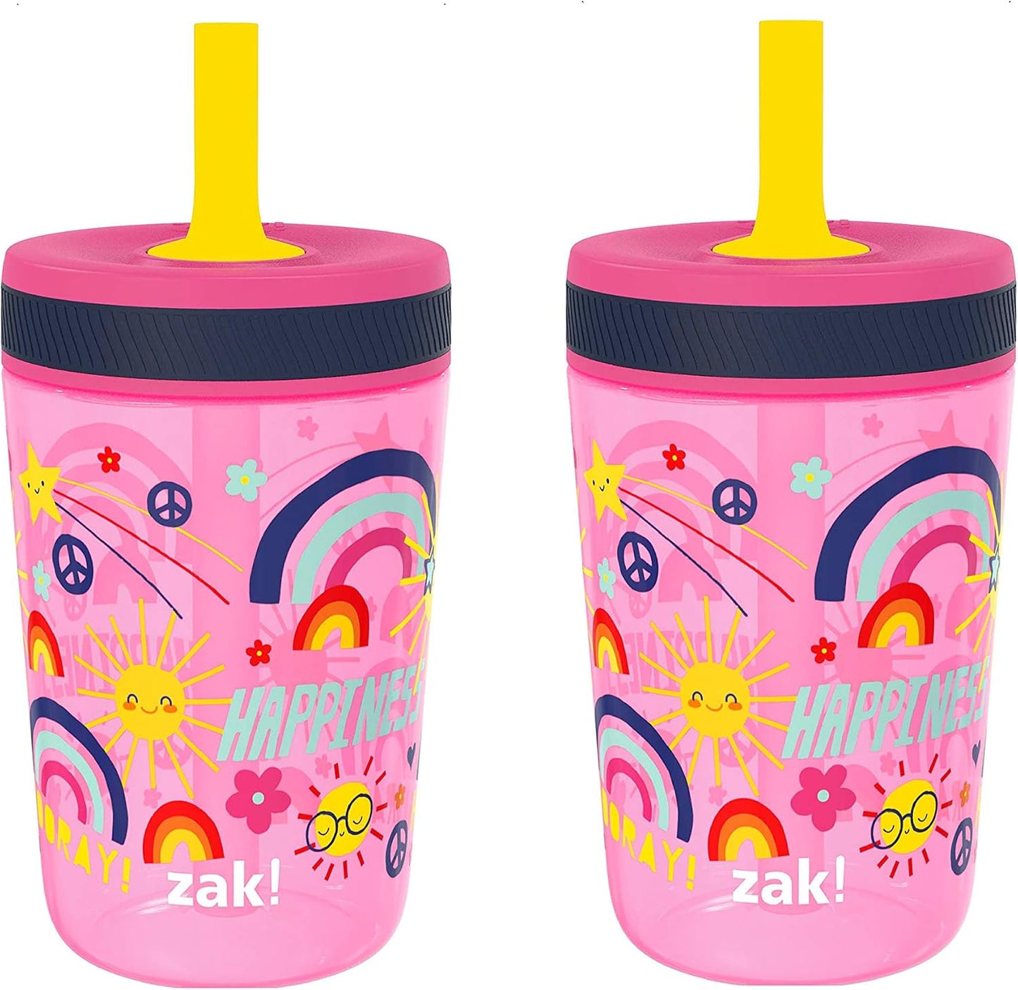 Zak Designs Sesame Street Kelso Toddler Tumblers For Travel or At Home, 15oz 2-Pack Durable Plastic Sippy Cups With Leak-Proof Design is Perfect For Kids (Elmo and Cookie Monster)