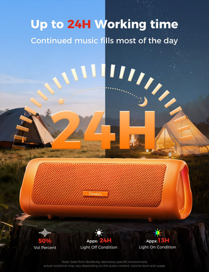 Bluetooth Speaker, 20W HD Sound, Portable Wireless, IPX5 Waterproof, Up to 24H Playtime, TWS Pairing, for Home/Party/Outdoor/Camping/Beach Essentials, Electronic Gadgets, Birthday Gift (Black)