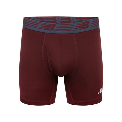 New Balance Men's Performance Boxer Briefs with Fly, Breathable Stretch Underwear, Moisture Wicking, Soft Waistband (3 Pack)