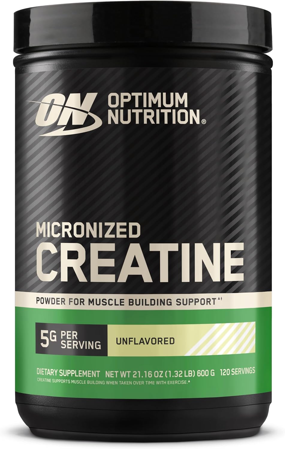 Optimum Nutrition Creatine, Micronized Creatine Monohydrate Powder, Supports Strength & Recovery, Banned Substance Tested, Unflavored, 5g per Serving, 60 Servings | 5g Micronized Creatine Monohydrate Powder Per Serving, Supports Muscle Strength & Power, E