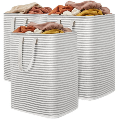 Lifewit 2 Pack Laundry Basket 80L Each, Collapsible Clothes Hamper with Reinforced Handles, Freestanding Waterproof Design for Bedroom and Laundry Room, Grey 160L Total