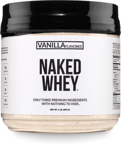 NAKED Whey 1Lb - Only 1 Ingredient, Grass Fed Whey Protein Powder, NSF Certified, Undenatured, No Gmos, No Soy, Gluten Free, Stimulate Growth, Enhance Recovery - 15 Servings