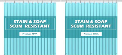 EHZNZIE White Shower Curtain Liner 72x72, PEVA Waterproof Bath Curtain, No Chemical Smell, 3 Weighted Magnets, Durable with Rustproof Metal Grommets